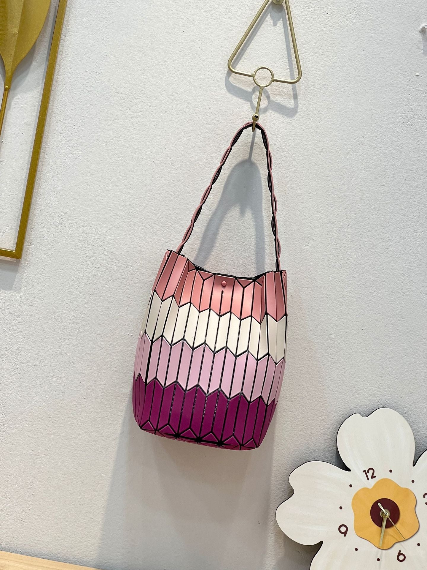 Women's Style Vegetable Basket Simple Fashion Rhombus Handbags