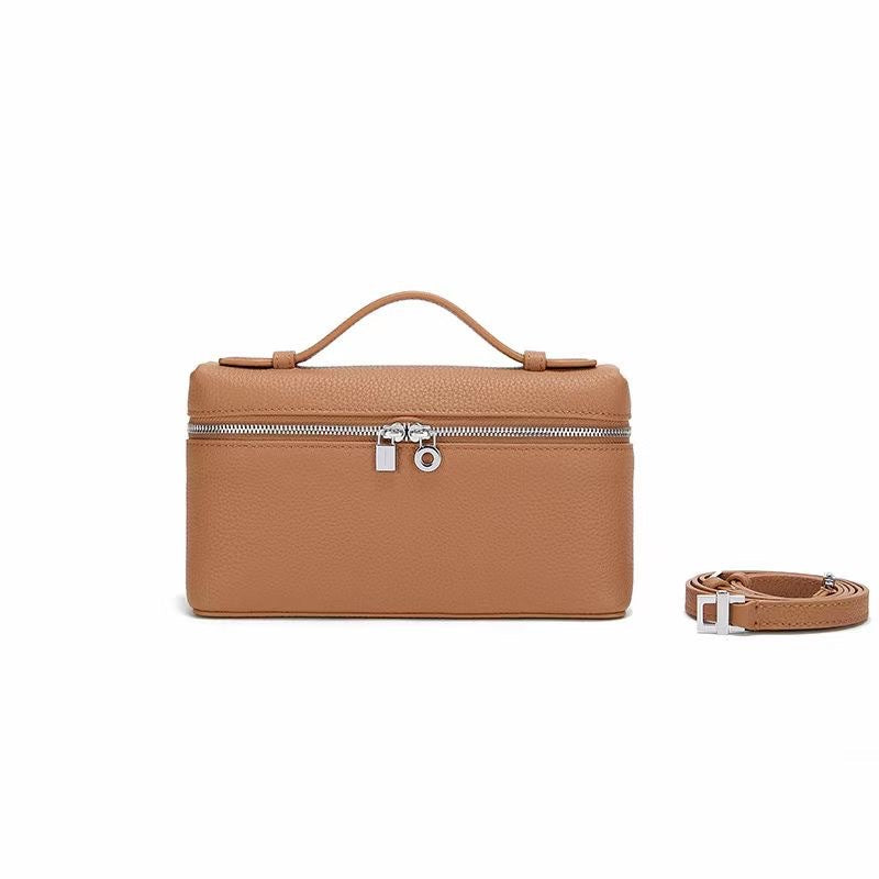 Women's First Layer Cowhide Lunch Box Portable Crossbody Bags