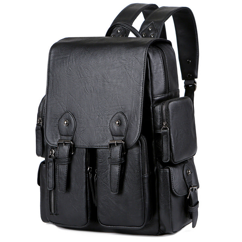 Men's Large Capacity Leather Fashion Back Difference Backpacks
