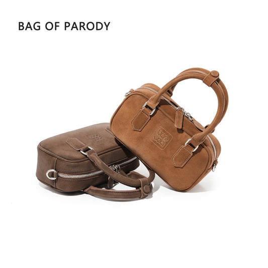 Women's Unique Graceful Boston Cowhide Bowling Handbags