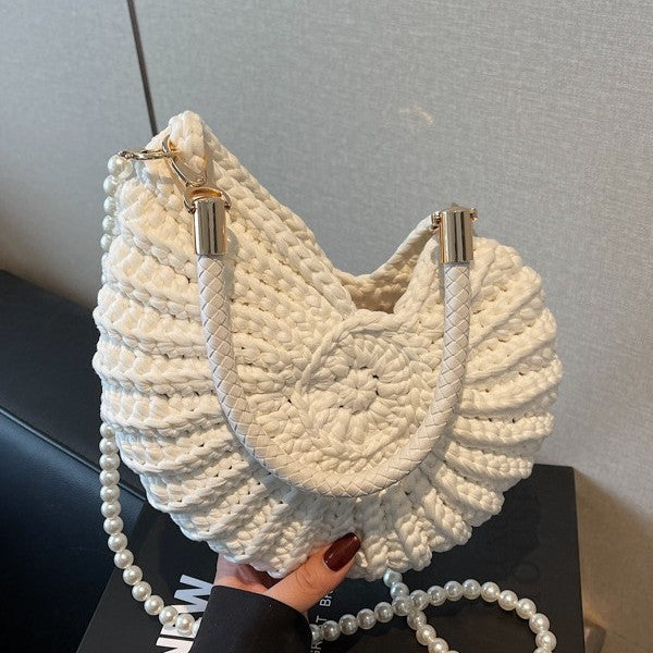 Women's Woven Handmade Seaside Conch Shell Strap Bags