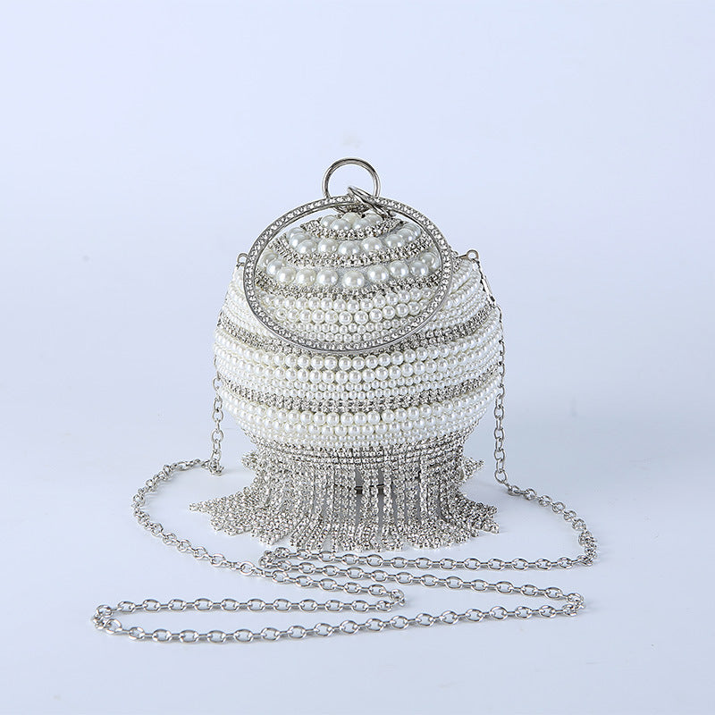 Women's Pearl Dinner Diamond Portable Chain Evening Bags
