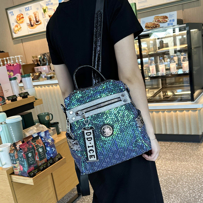 Women's High Sense Sequin Large Capacity Backpacks