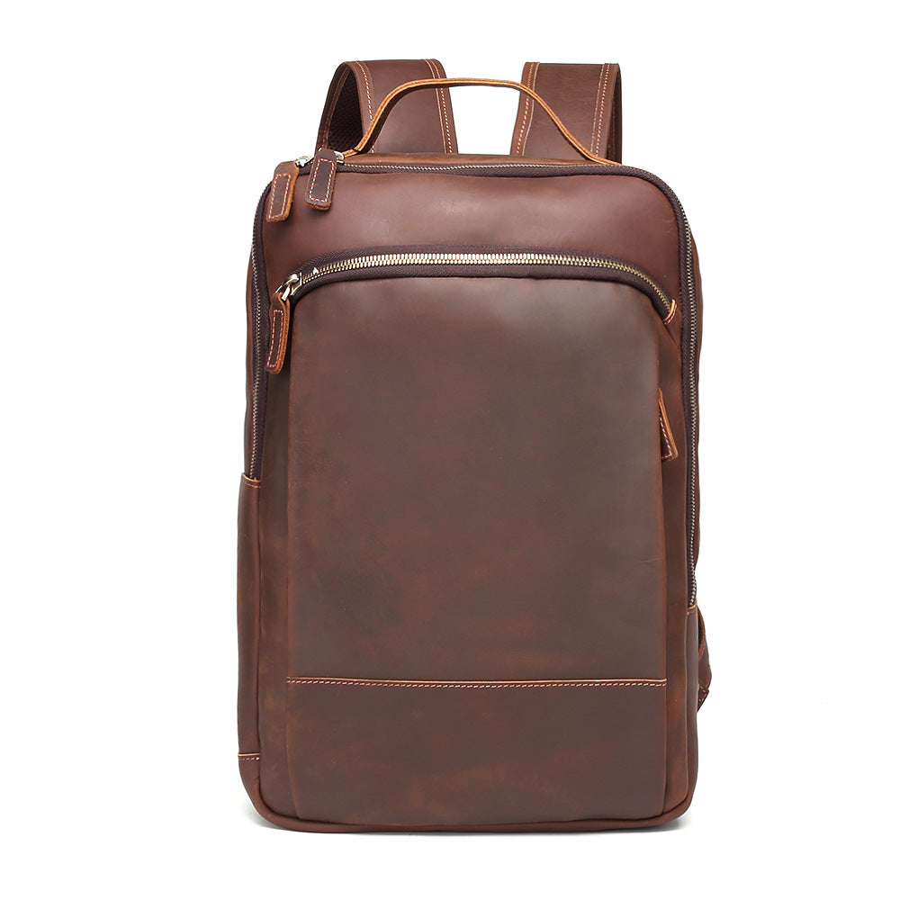 Men's Crazy Horse Leather Retro Business Large Backpacks