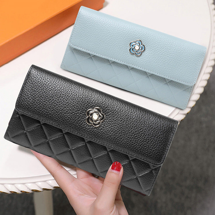 Korean Style Fashion Soft Cowhide Classic Ladies Wallets