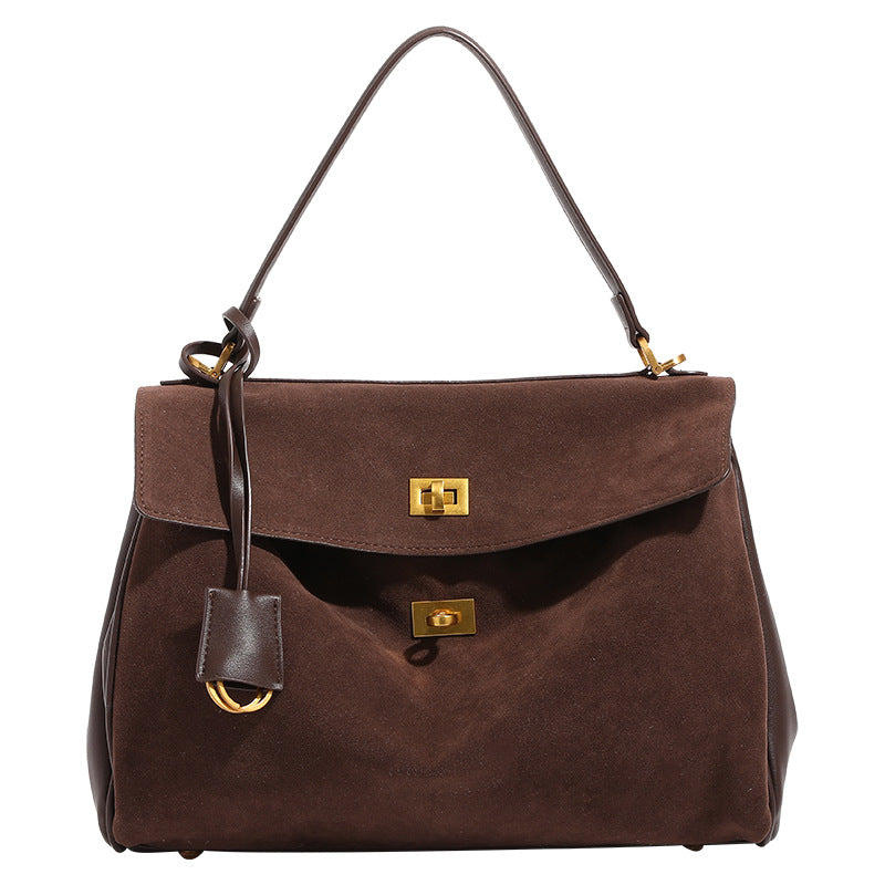 Suede Loose Feeling Kelly Large Capacity Crossbody Bags