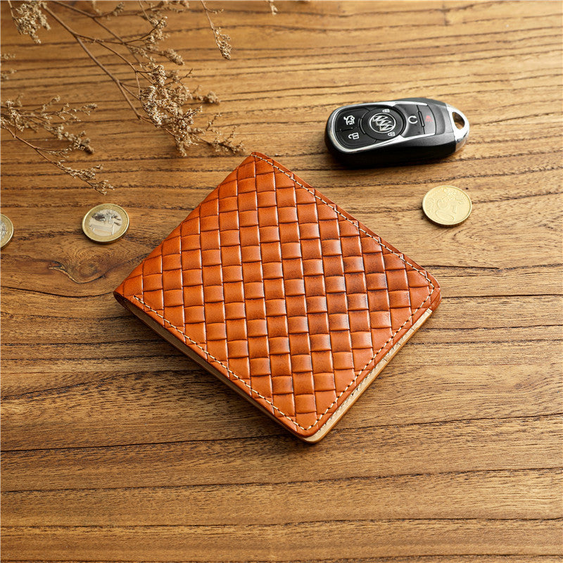 Men's Vegetable Tanned Leather Short First Layer Men's Wallets