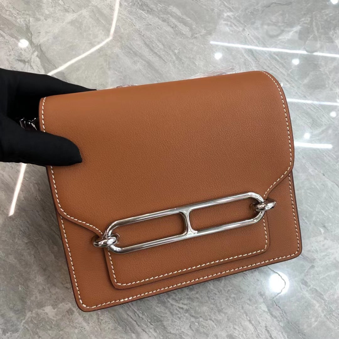 Women's Nose Lychee Pattern Cattlehide Leather Fashion Shoulder Bags