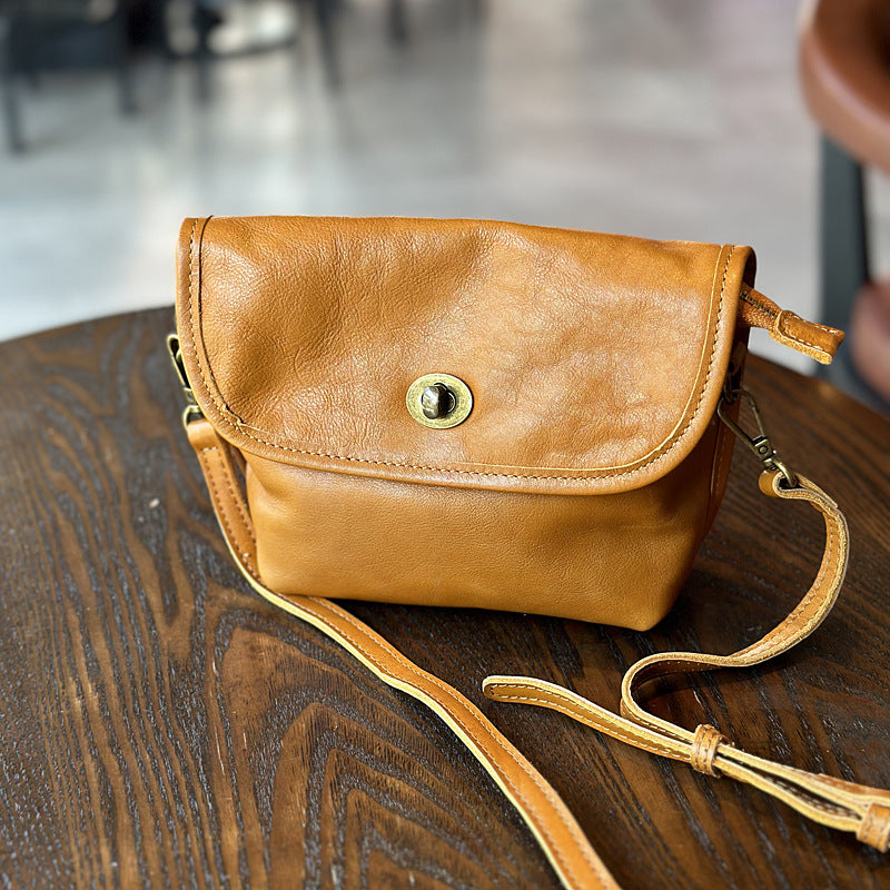 Women's Layer Cowhide Vintage Genuine Leather Commuter Crossbody Bags