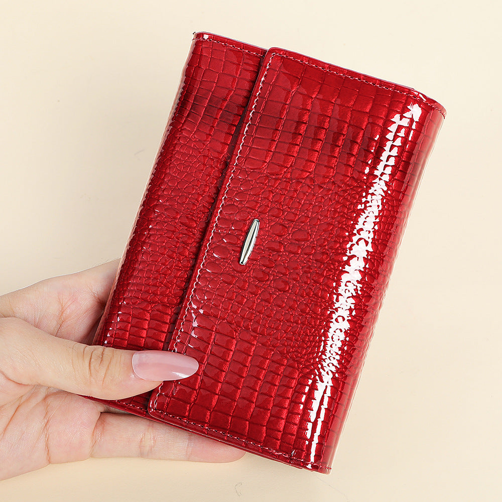 Women's Leather High-grade Patent Large Capacity Multifunctional Ladies Wallets
