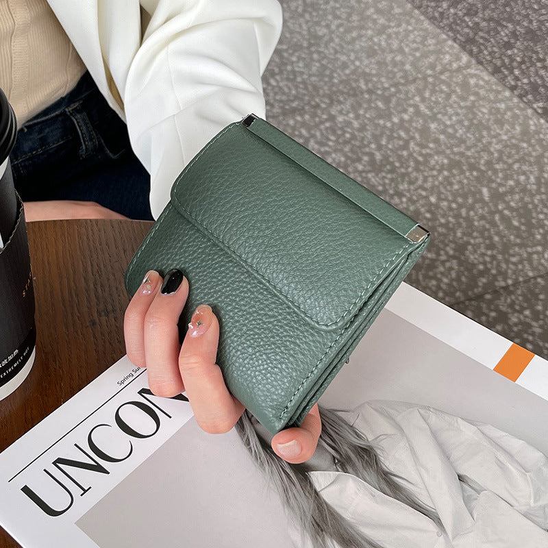 Women's Short Genuine Cattlehide Leather Surface Coin Purses