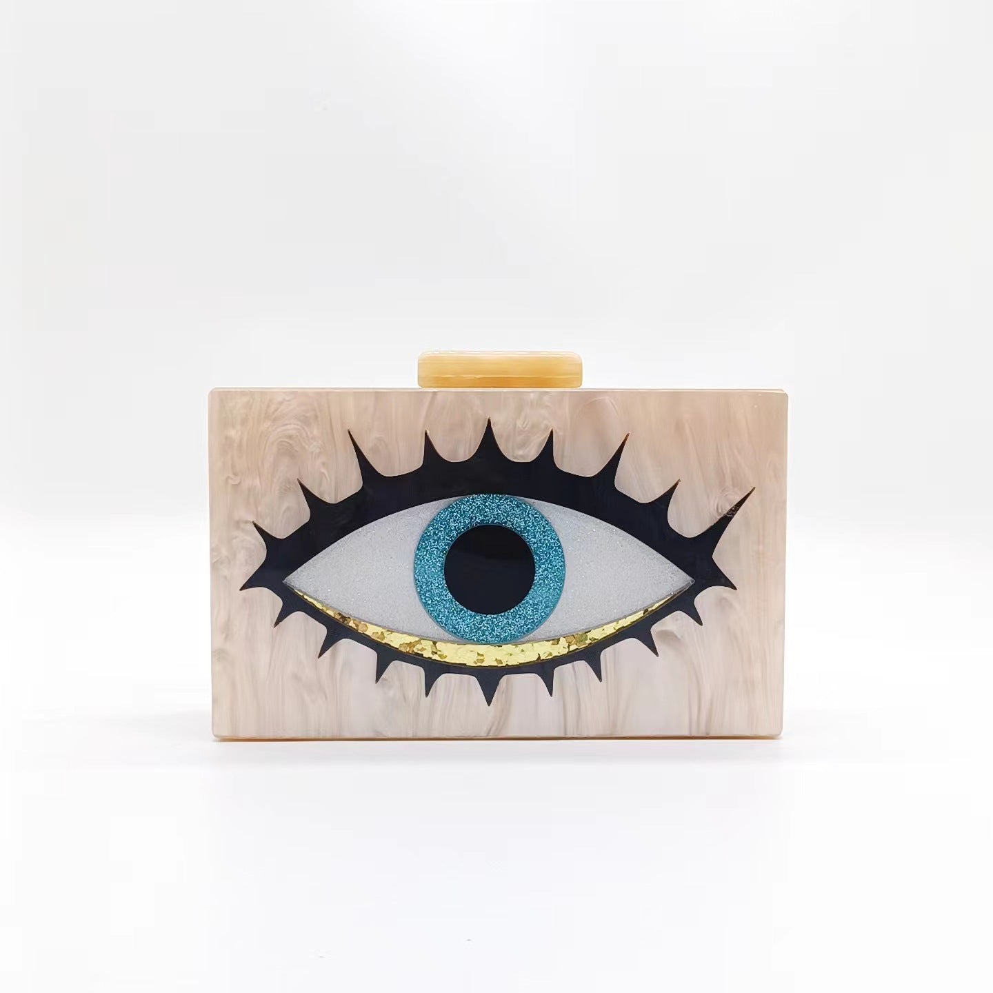 Trendy Acrylic Eye Dinner Clutch Chain Evening Bags