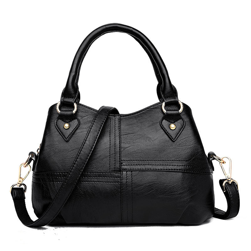 Women's Fashion Simple Texture Soft Leather Handbags