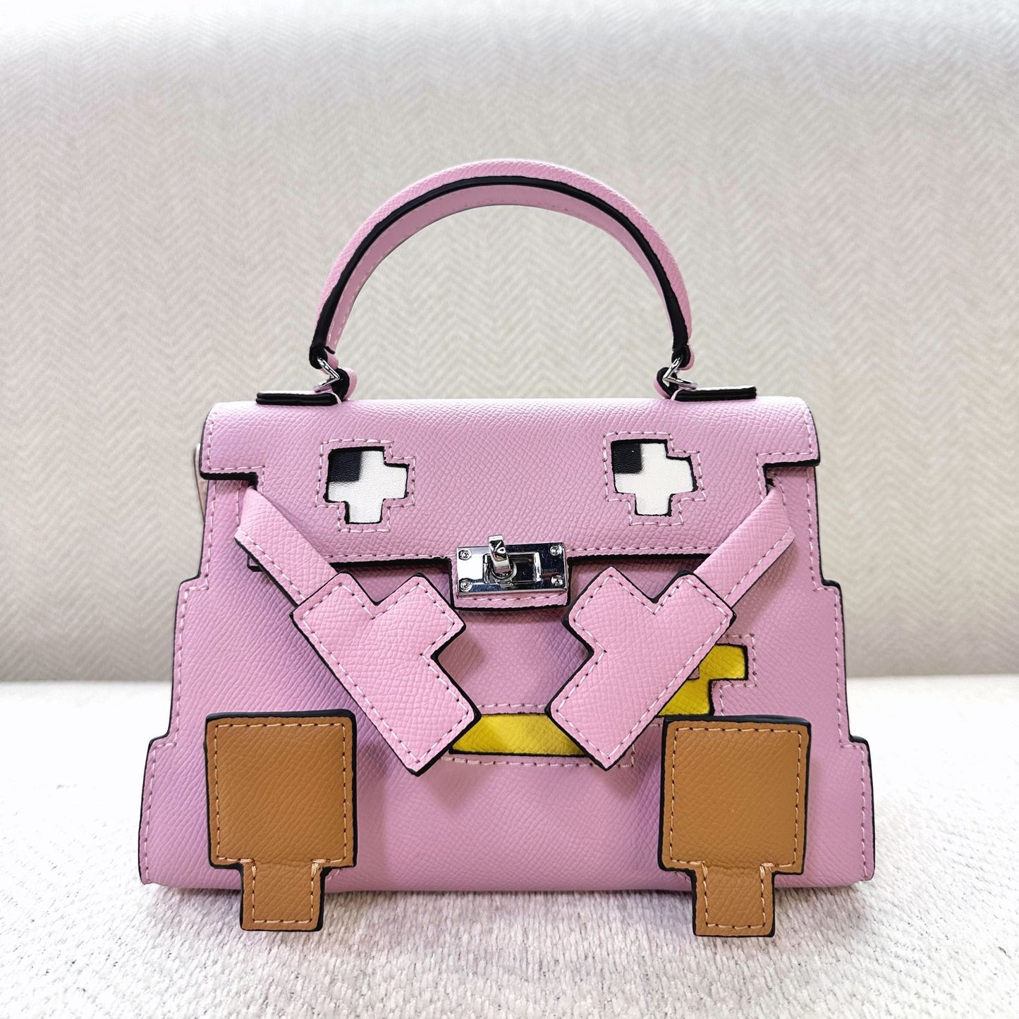 Women's Leather Mosaic Doll Little Monster Cute Bags