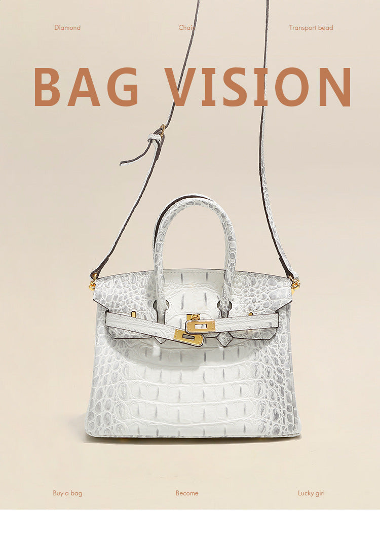 Women's Crocodile Pattern Genuine Leather High-grade Fashionable Shoulder Bags