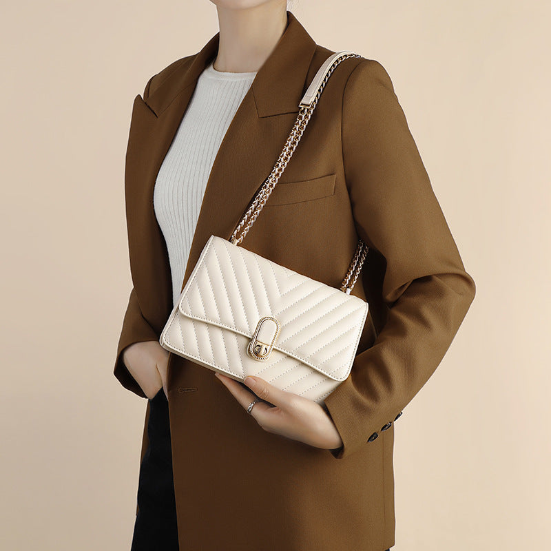 Women's Chain Light Luxury Minority Genuine Leather Crossbody Bags
