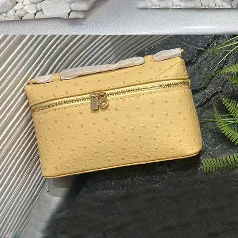 Women's Lunch Box Ostrich Leather Popular For Crossbody Bags