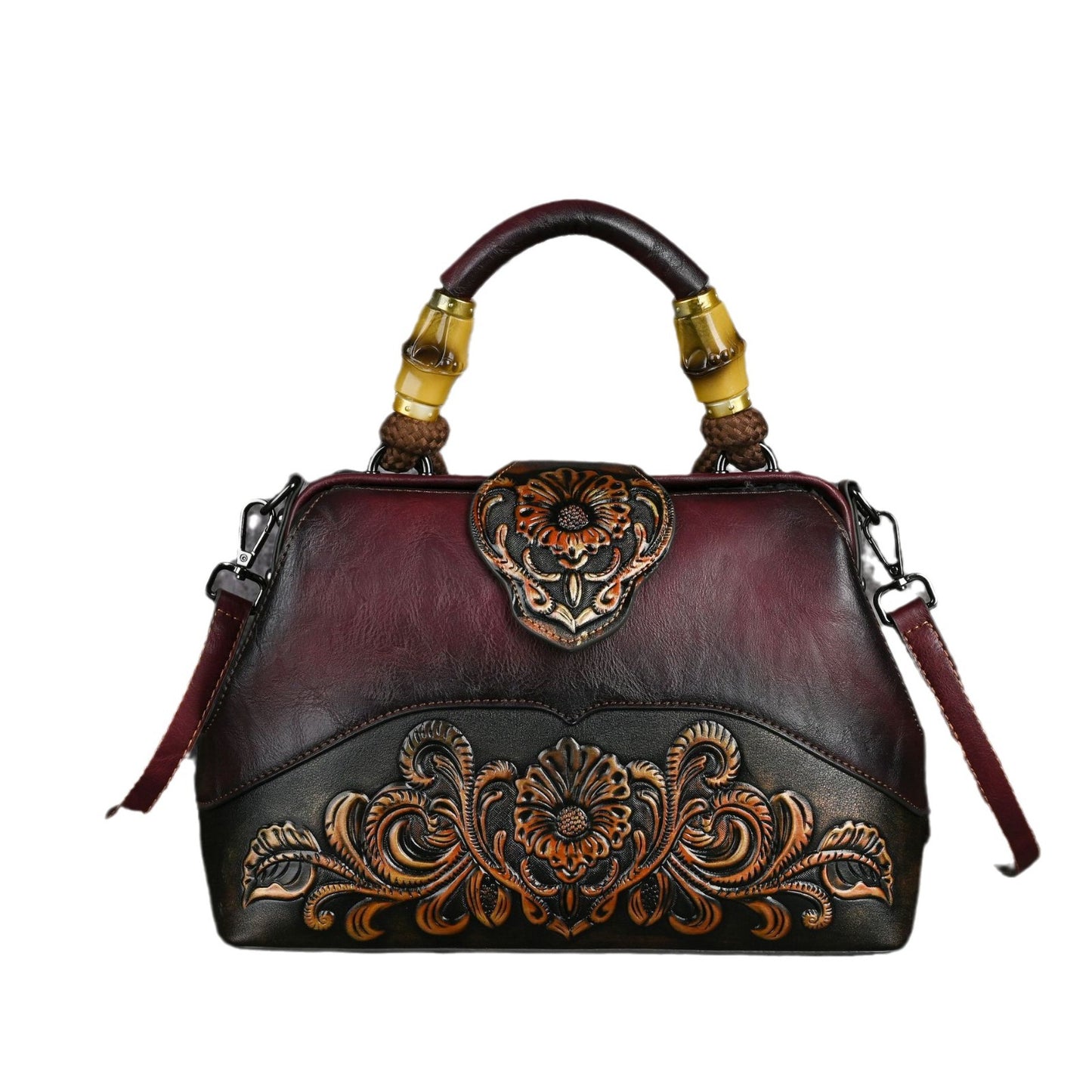 Women's Retro Embossed Hand-rub Color Clip Crossbody Bags