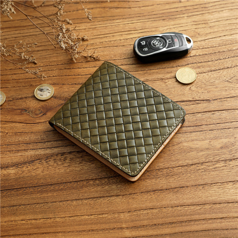 Men's Vegetable Tanned Leather Short First Layer Men's Wallets