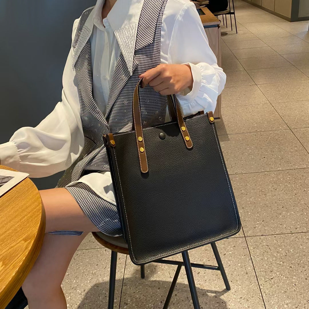 Women's Leather Business First Layer Cowhide Soft Handbags