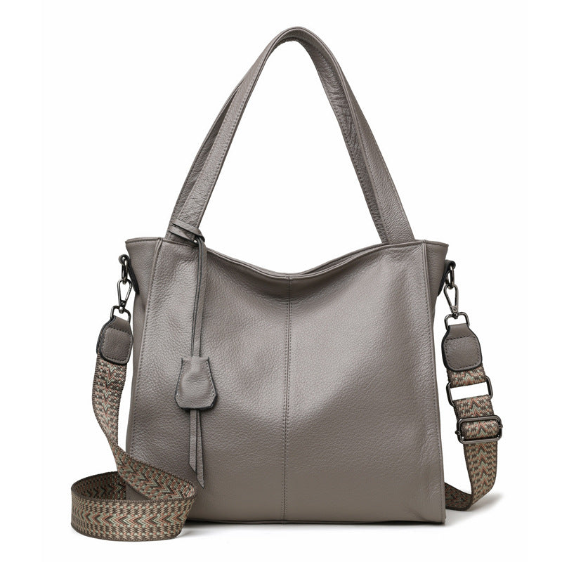 Women's Genuine Leather Large Capacity Commuter Wide Shoulder Bags