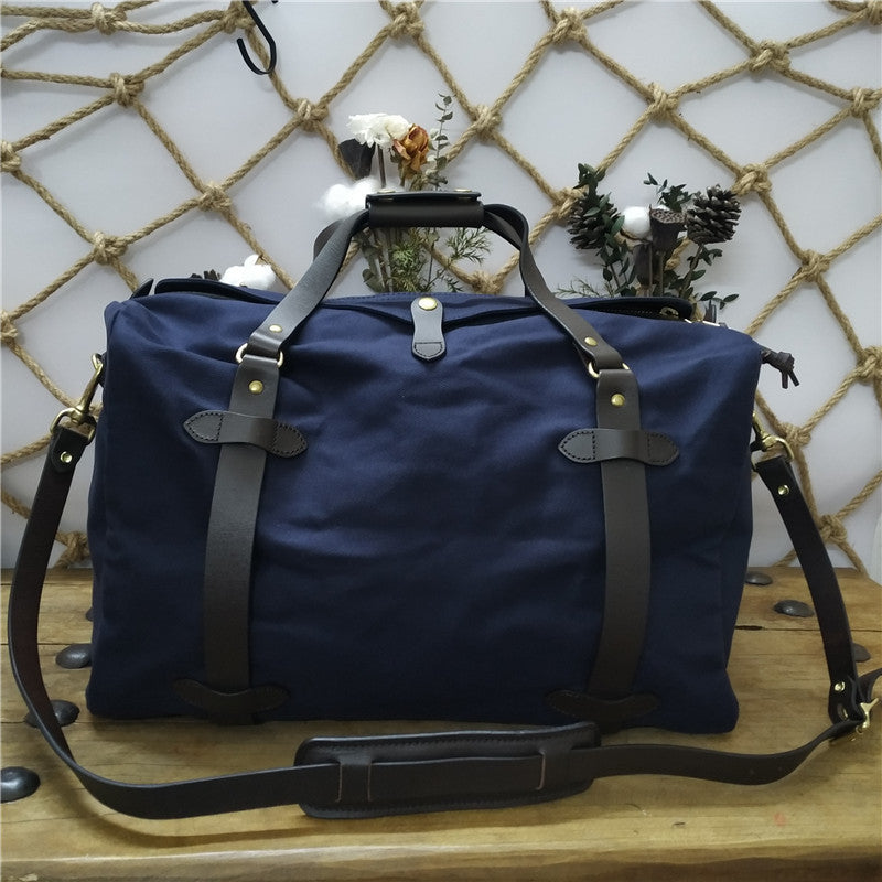 Men's American Waterproof Canvas Traveling Cowhide Medium Men's Handbags