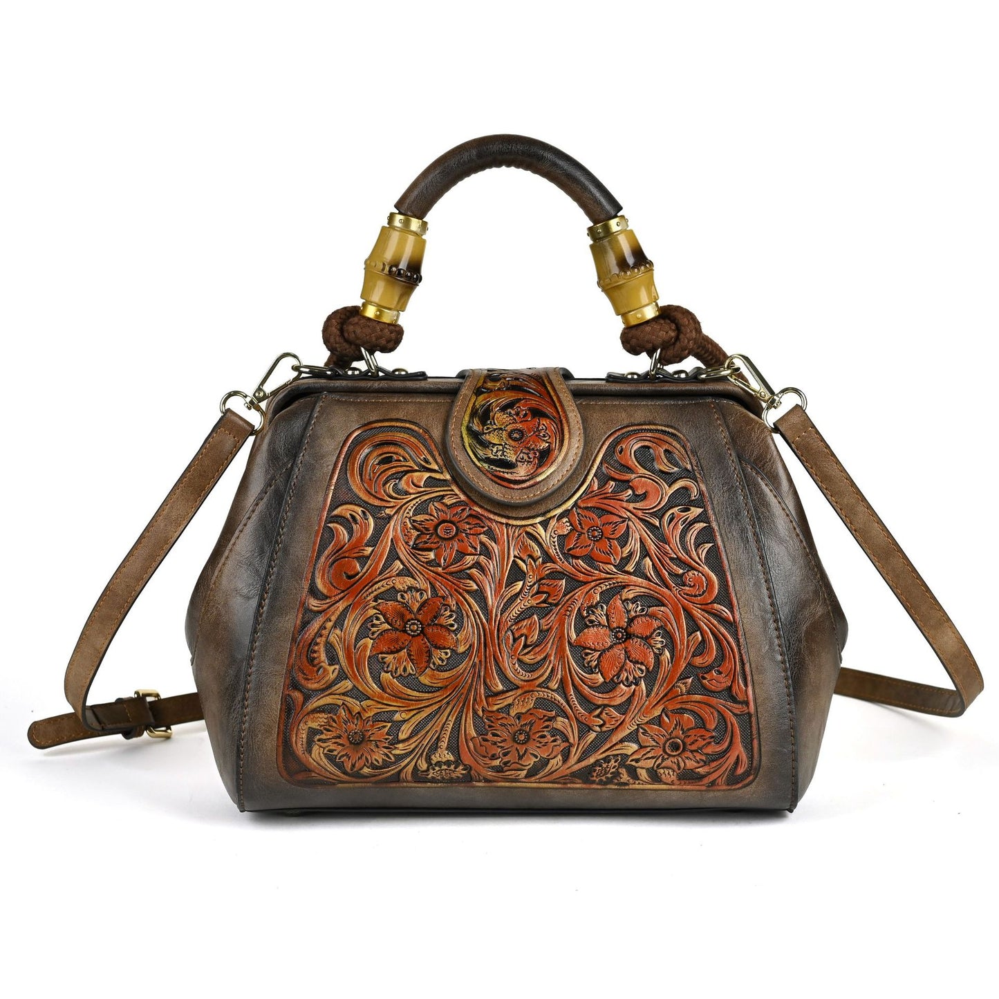 Women's Retro Rub Colored Totem Series Optional Embossed Handbags