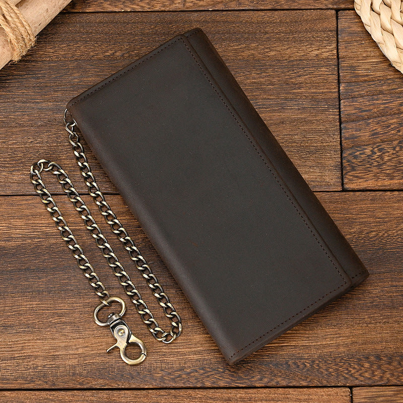 Men's Horse Long Iron Chain Embossed Domineering Men's Wallets
