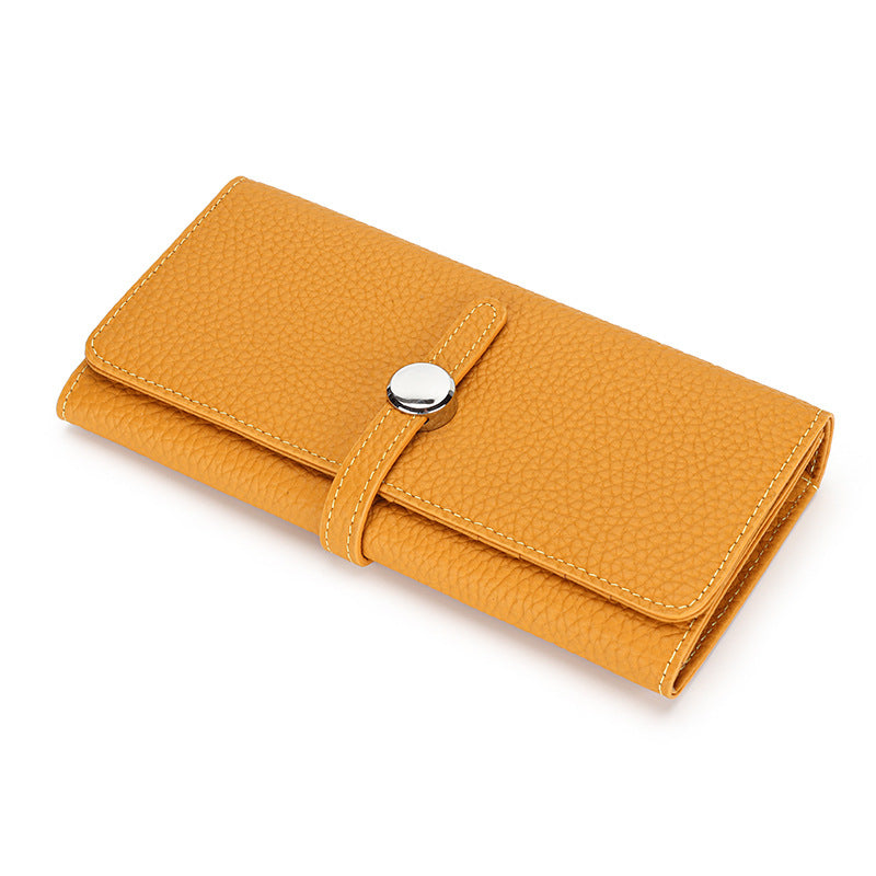 Women's Real Leather Long Large Capacity Pure Purses