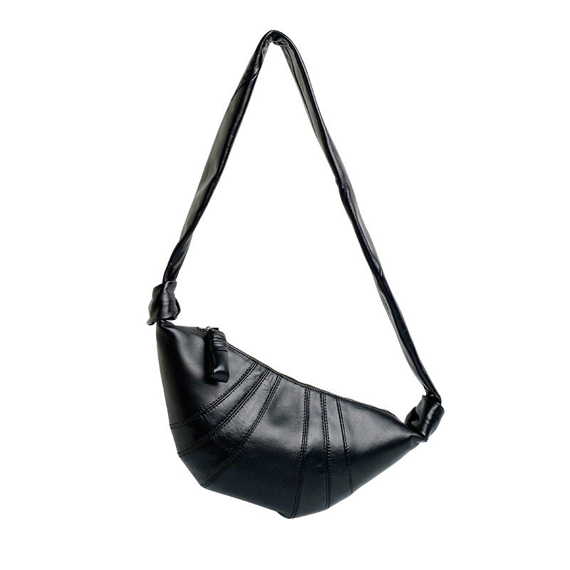 Women's Retro Minority Cowhide Croissant Genuine Leather Crossbody Bags