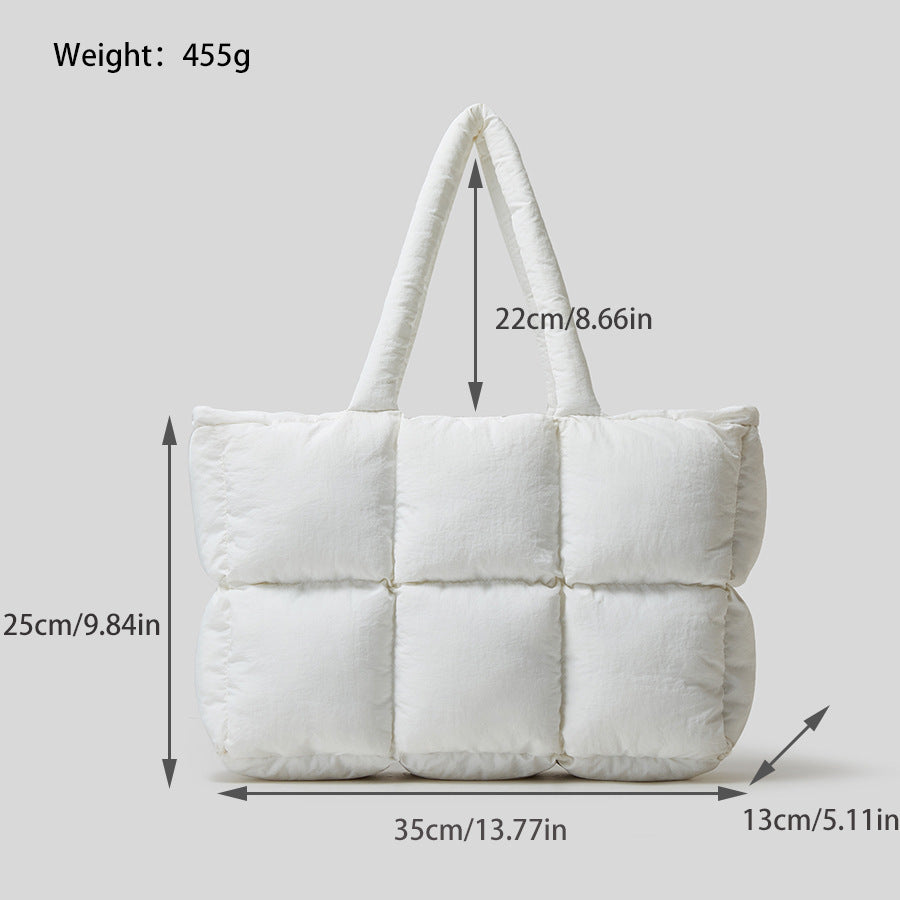 Women's Winter White Cloud Soft Puff Down Coat Handbags