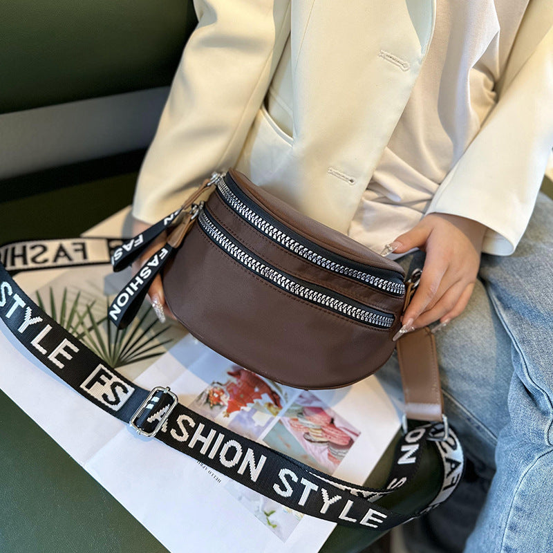 Women's Semicircle Lightweight Summer Leisure Wide Strap Bags
