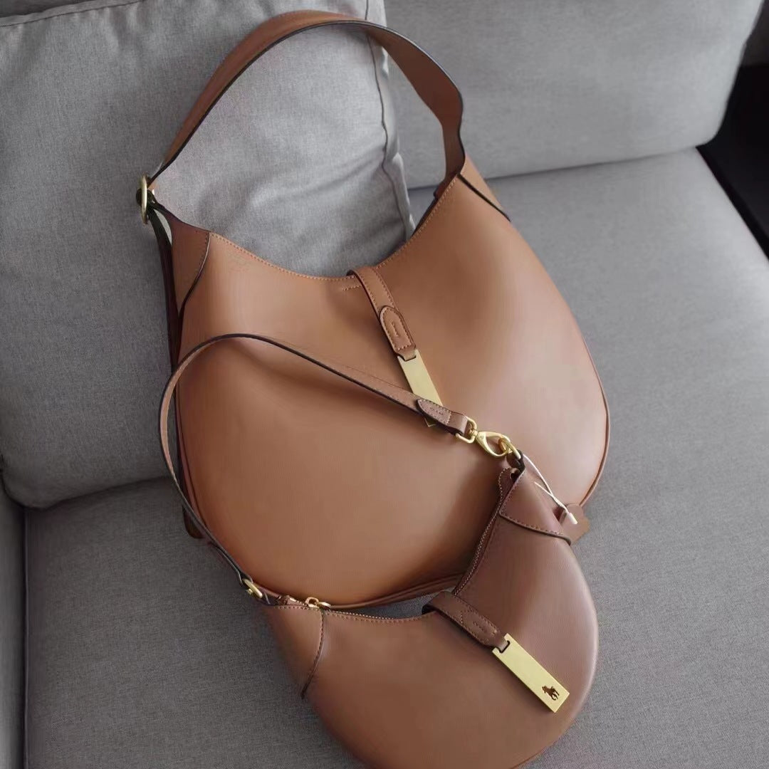 First Layer Cowhide Underarm Song Yan Crossbody Bags