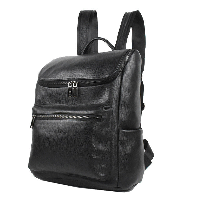 Men's Business Leather Large Capacity First Layer Backpacks