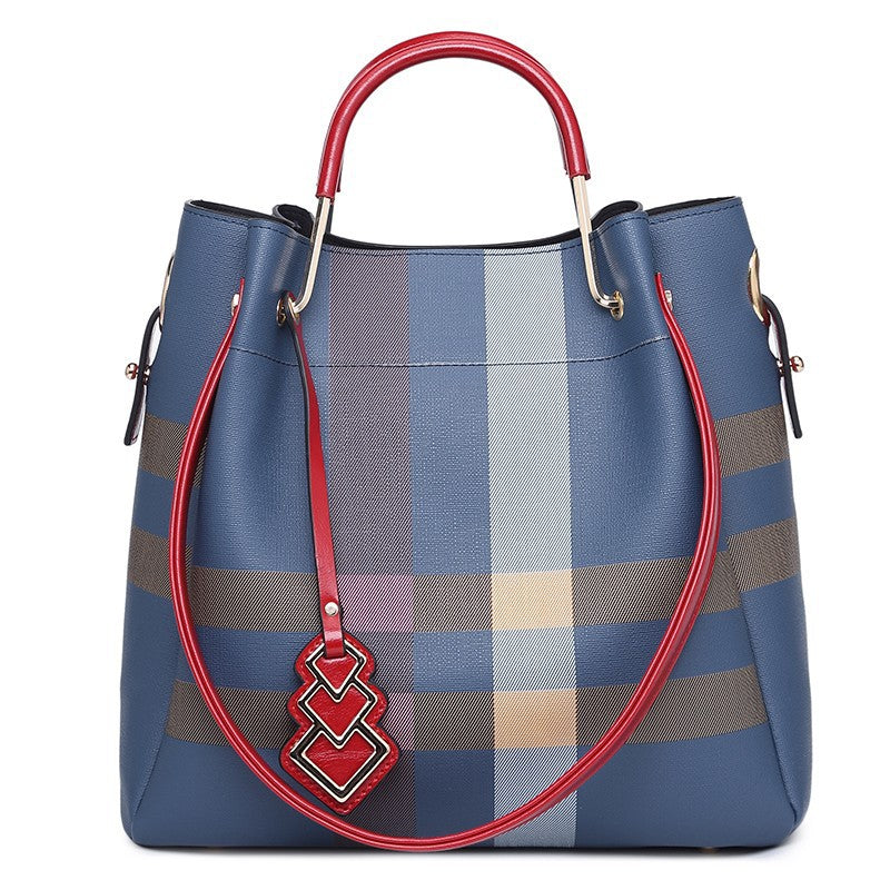 Women's Plaid Stylish Versatile Large Capacity Portable Shoulder Bags