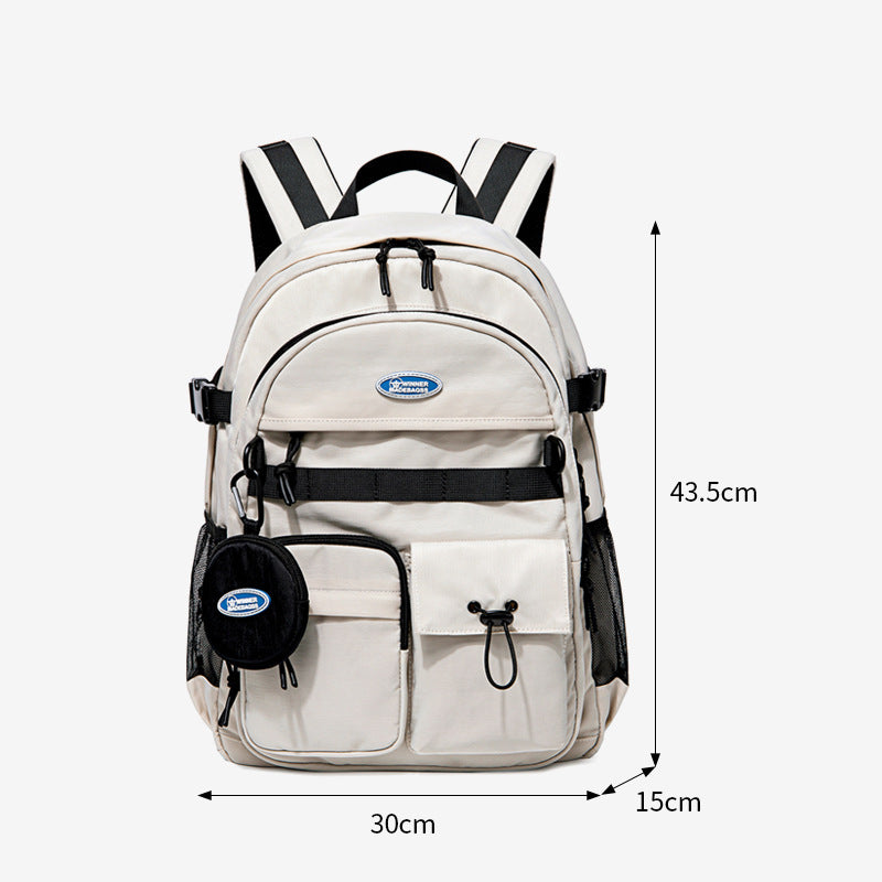 Female College High Junior White Computer Backpacks