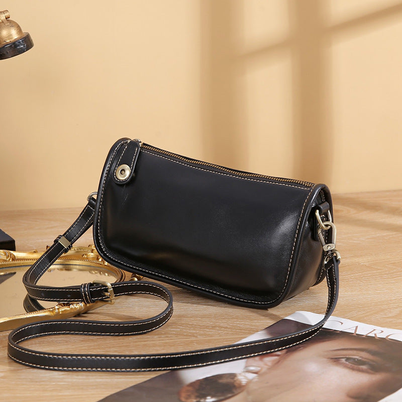Women's Genuine Leather Dumpling Retro Commuter High-grade Crossbody Bags