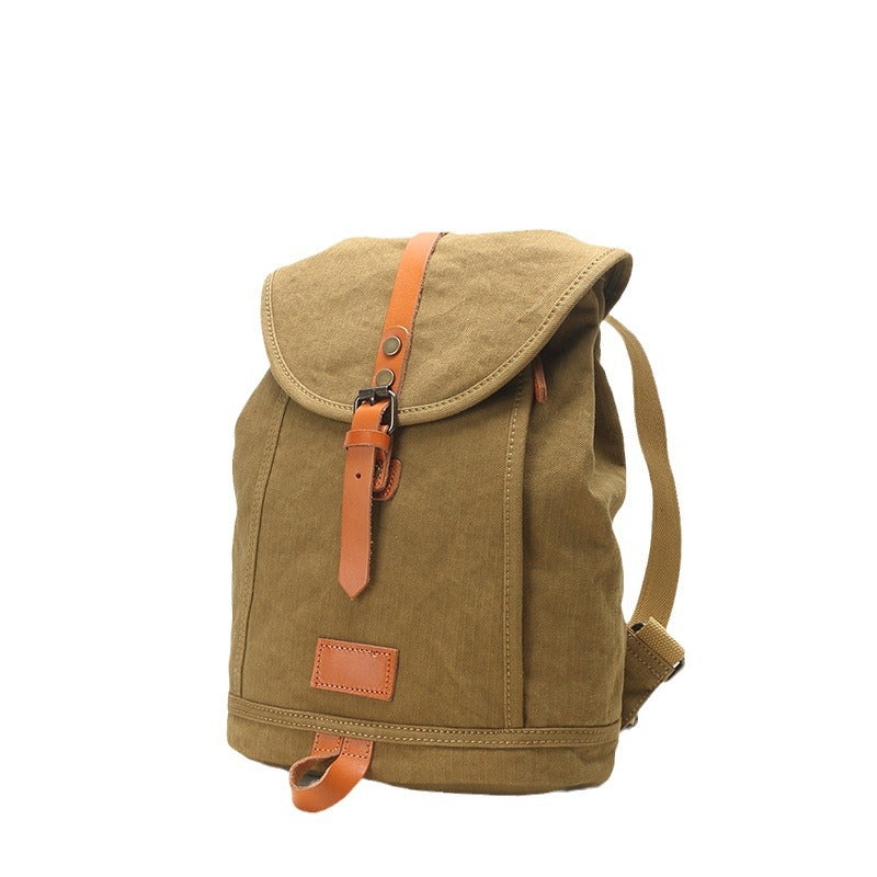 Women's & Men's & Canvas Leather For Solid Color Backpacks
