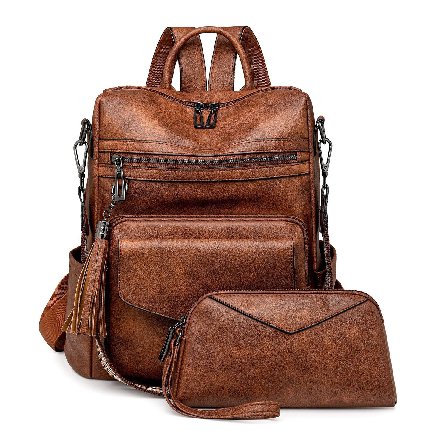 Women's Retro Easy Matching High-grade Two Colors Backpacks