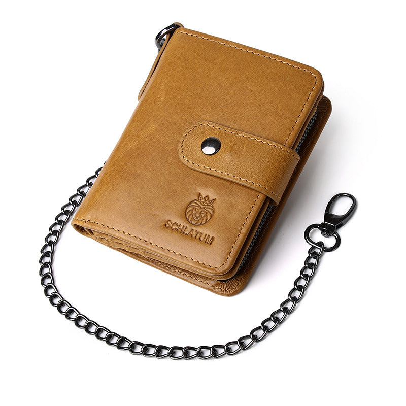 Men's Swiping Leather Multiple Slots Detachable Short Men's Wallets
