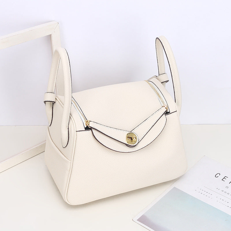 Women's Top Layer Cowhide Golden Pillow Genuine Shoulder Bags