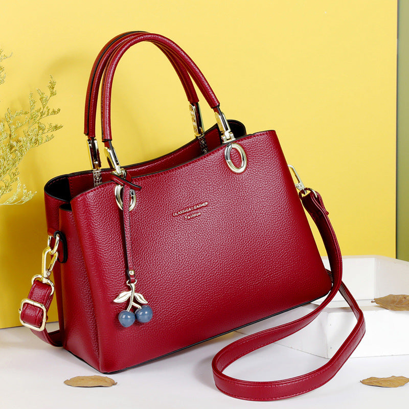 Women's Cool Simple Soft Leather Mother Handbags