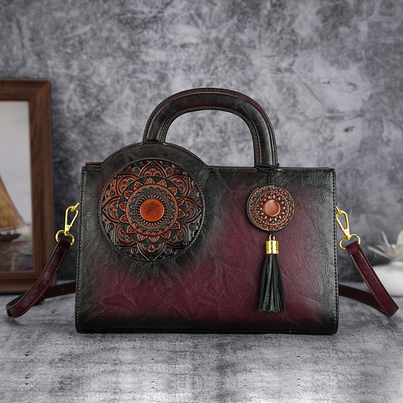 Women's Spring Retro Trendy Hand-rub Color Large Crossbody Bags