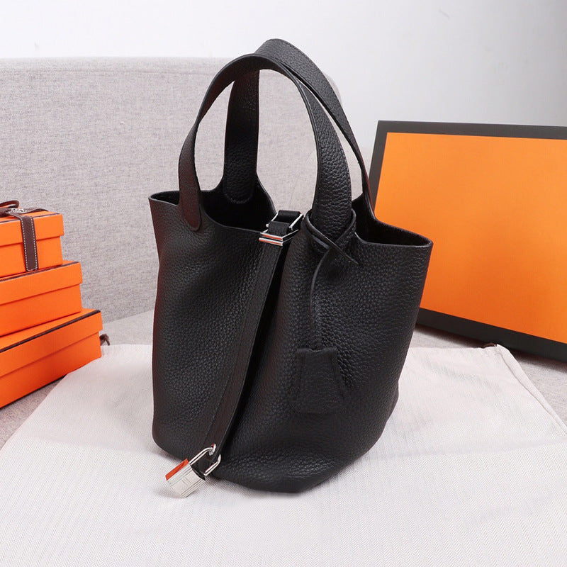 Women's Vegetable Basket Cowhide Portable Bridal Wedding Handbags