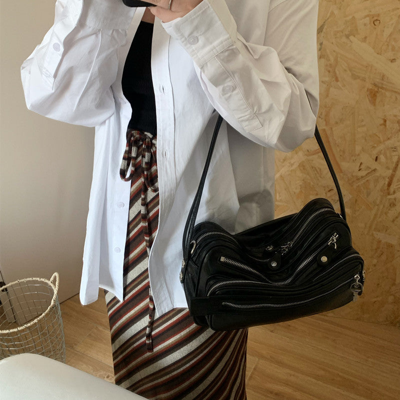 Than Design Zipper Motorcycle Underarm Fashion Bags