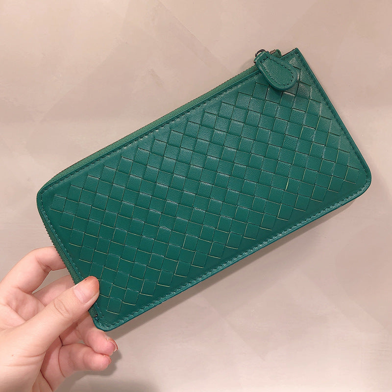 Classy Genuine Leather Lamb Certificate Long Purses