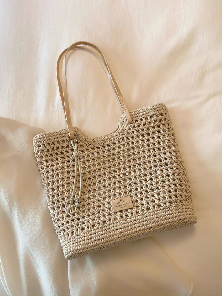 Women's Amber Rope Senior Hand-woven Summer Seaside Shoulder Bags