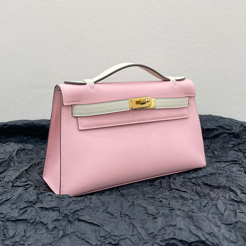 Handmade Wax Line Cowhide Mini Advanced Handbags