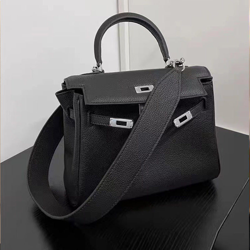 Women's Genuine Leather High-grade First Layer Cow Wide Strap Bags