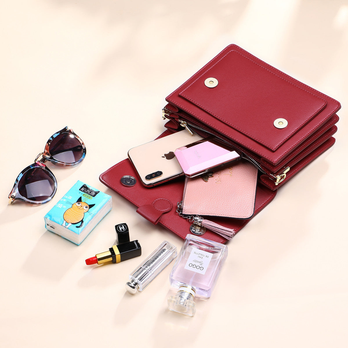 Women's Summer Trendy Genuine Leather File Crossbody Bags